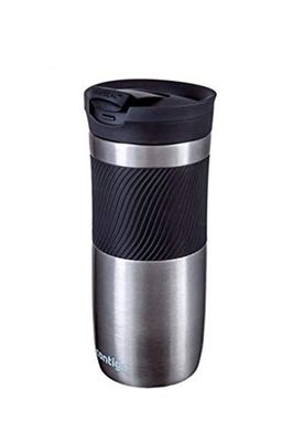 Contigo Byron Snapseal Travel Mug | Stainless Steel Thermal Mug | Vacuum Flask | Leakproof Tumbler | Coffee to Go Mug with BPA Free Easy-Clean Lid | Stainless Steel | 470 ml