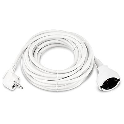 REV 0016100114 Verlängerung Rallonge avec fiche coudée 10 m, 3680 W, Blanc, 10m