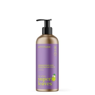 ATTITUDE 2 en 1 Shampoing et Gel Douche pour Enfant, EWG Verified, Testé Dermatologiquement, Végane, Vanille et Poire, 473 mL
