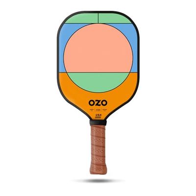 OZO Pickleball - Jupiter Energia Chroma - Raquette de Puissance pour Le Niveau Intermédiaire Approuvée par l'USAPA - Surface en Fibre de Carbone de 12K