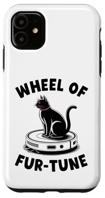 Wheel Of Fur-Tune Cat On Robot Vacuum Cleaner Cat Case for iPhone 11