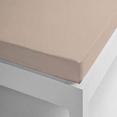 Miracle Home Microfiber Thermal Fitted Sheet Coral Plain Colours 180 x 200 beige