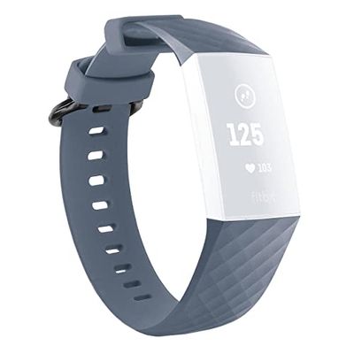 mumbi Vervangende armband compatibel met Fitbit Charge 3 4 Fitness Sport siliconen band, maat S, paars, lila, Kleine, Modern