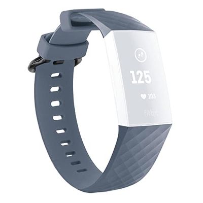 mumbi Cinturino di ricambio compatibile con Fitbit Charge 3 4 Fitness Sport Silicone Band Taglie S/L diversi colori, Lilla, L, Moderno