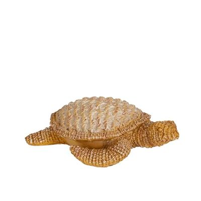 Romimex Figurka dekoracyjna naturalna beżowa żywica polimerowa żółw 16 x 6 x 20 cm