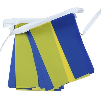 AZ FLAG Ghirlanda 6 Metri 20 Bandiere Ucraina 21x15cm - Bandiera Ucraina 15 x 21 cm - Festone BANDIERINE