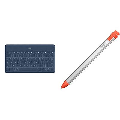 Logitech Keys-To-Go Tastiera Bluetooth, Sottile e Leggera, per iPhone, iPad, Apple TV e tutti i dispositivi iOS, Layout Italiano QWERTY - Azul & Crayon Matita Digitale, Bluetooth