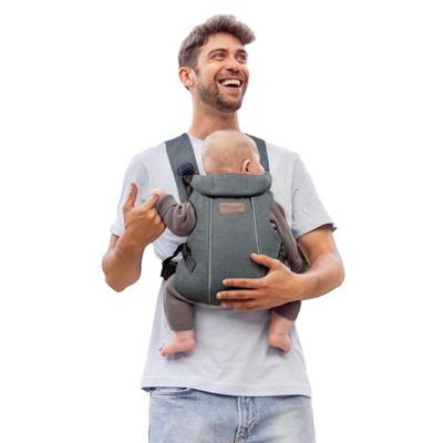 Jané Dual, Porte-Bébé Ergonomique, dès La Naissance, Jusqu’à 15 kg, 3 Positions, Sac à Dos, Respirant et Rembourré, Gris