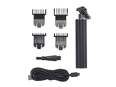 Beper Rechargeable Precision Hair Trimmer, Stainless Steel, Black, Small