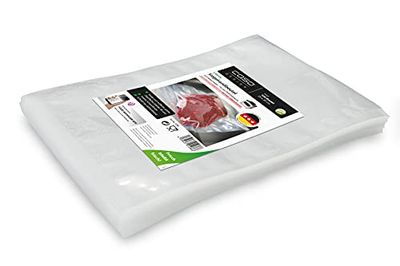 CASO Sealing Edge Bags 25 x 35 cm, 90 μ, Pack of 100, Exclusively for Chamber Vacuum Sealers, Smooth Surface, Stable Weld, BPA-Free, Sous Vide, Made in Germany