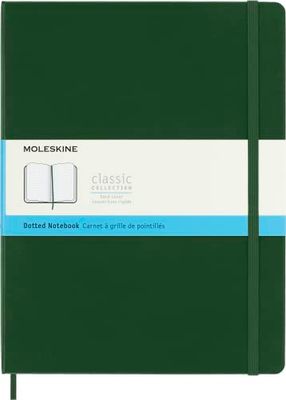 Moleskine Classic Anteckningsbok, hårt omslag, XL (19 x 24 cm), prickade sidor, myrtengrön, 192 sidor