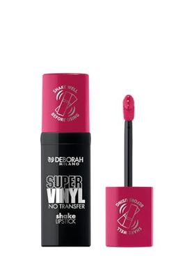 Deborah Milano - Super Vinyl Shake Lipstick Rossetto Liquido Vinilico, N.3 Cherry Pink, Colore Intenso e No Transfer, Dona Labbra Viniliche e Impeccabili fino a 16 Ore, 4ml