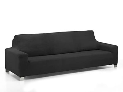 Martina Home Bankhoes super elastisch, multi-aanpasbaar, Daytona, zwart, 4-zits