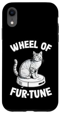 Wheel Of Fur-Tune Cat On Robot Vacuum Cleaner Cat Case for iPhone XR