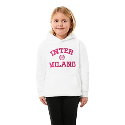 FC Internazionale Milano S.p.A. Sweat à Capuche avec Capuche pour Filles et Filles, Blanc, 14 Ans