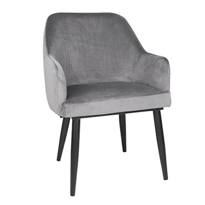 Bolero Lia Velvet Chairs - Grey (Set 2)