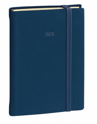 Quo Vadis - Collection : Silk DAILY POCKET avec élastique - Agenda civil - Journalier - Format : 8,5x13 cm - Coloris : Bleu Marine - Année : 2024