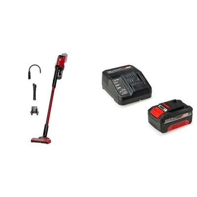 Einhell Aspirapolvere con manico a batteria TE-SV 18 Li-Solo Power X-Change + Starter Kit 4,0 Ah con batteria e caricabatterie Power X-Change, Li-Ion, 18 V, Tempo di ricarica 75 minuti