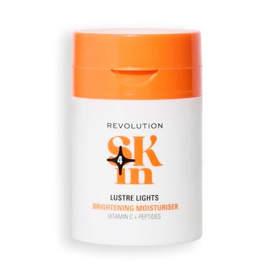 Revolution Skin, Lustre Lights Vitamin C & Peptides Brightening Moisturiser, 3-in-1 Illuminating Face Cream & Primer, Vegan & Cruelty-Free, 50ml