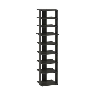 Furinno Compacte Tour à Chaussures Verticale et Peu Encombrante, Étagère à Chaussures pour Entrée de Placard, 9 Niveaux, Espresso