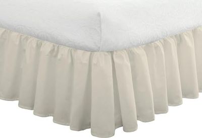 FRESH IDEAS Bedding Ruffled Bedskirt, Classic 14” drop length, Gathered Styling, King, Ivory (Model: FRE30114IVOR04)