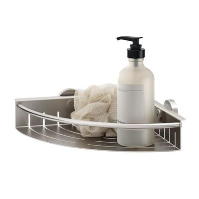 Tiger Boston, Panier de douche angulaire large, Acier inoxydable brossé, 24,7x6x24,7 cm