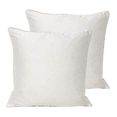 Paoletti Fiji Twin Pack met veren gevulde kussens, wit, 43 x 43cm