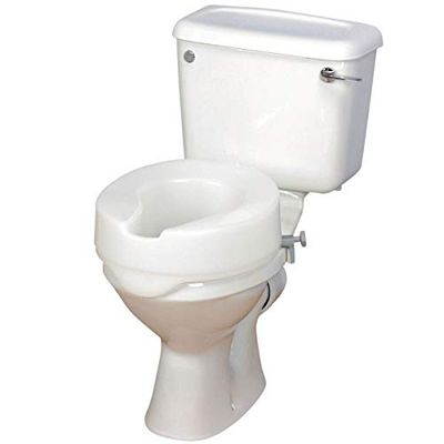Homecraft Ashby Easy Fit Raised Toilet Seat, Elevated Toilet Seat For Round Toilets, Portable Assistance Seat for Disabled & Elderly, 15cm Height, White