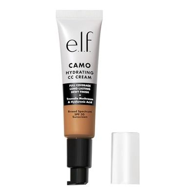 e.l.f. Hydrating Camo CC Cream, Colour Correcting Full Coverage Foundation For A Dewy Finish With SPF 30, Vegan & Cruelty-Free, Tan 450N
