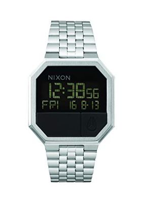 Nixon Unisex digital kvarts klocka med rostfritt stål armband, SVART, En storlek, Rostfritt stål