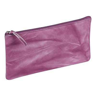 Clairefontaine 410177C - Płaski piórnik szkolny ze skóry Tie & Dye 22x11 cm, fioletowo-różowy