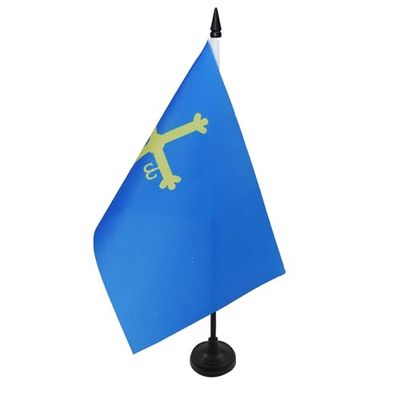 BANDIERA DA TAVOLO ASTURIE 21x14cm - PICCOLA BANDIERINA PRINCIPADO DE ASTURIAS IN SPAGNA 14 x 21 cm - AZ FLAG