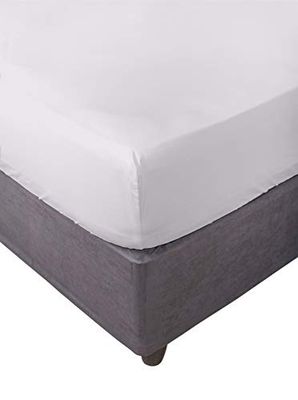 Miracle Home. Sábana bajera ajustable, elástica, suave, cómoda, antipeeling. Algodón 50% poliéster. Cama 105. 105 x 200 x 30. Crudo