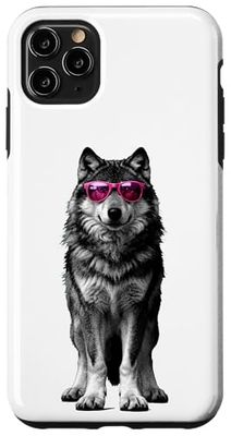 Halftone Loup Lunettes de soleil Loups Coque pour iPhone 11 Pro Max