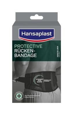Hansaplast Beschermende rugbandage, ondersteunende bandage met individueel compressieniveau, rugbandage vermindert pijn, eenheidsmaat – verstelbaar