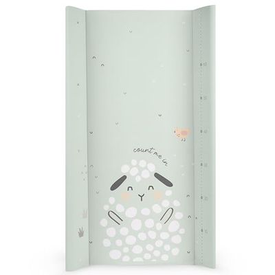 KikkaBoo SLEEPY SHEEP verschoningskussen voor kinderen, zacht aankleedkussen van pvc, 80 x 50 cm, waterdicht en draagbaar, groen