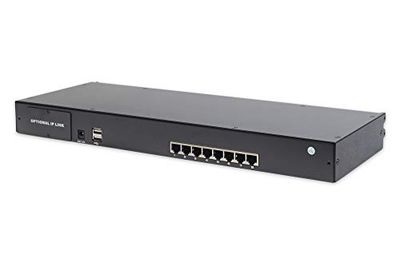 DIGITUS Modular KVM Switch voor DIGITUS KVM Consoles, 8 Cat5 Ports, 8x Cat5 Dongle (VGA, USB, PS/2), tot 60m transmissieafstand, Zwart