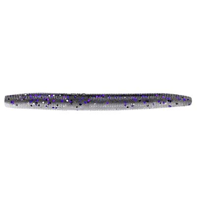 Yamamoto Senko Fiskebete, 10 cm, 10-pack, grå (Smoke) med lila flagor och hologramflagor samt pärlblå laminerad del