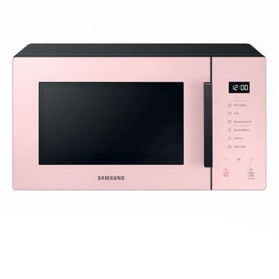 Samsung Da tavolo Forno a Microonde Glass Design MG23T5018CP/ET, Cottura Croccante, AirFry, Microonde + Grill 800 W + 1100 W, 23 L, 49l x 27,5h x 38p cm, Cipria