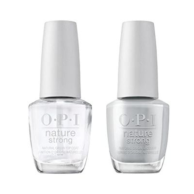 OPI Nature Strong Natural Vegan Nail Polish, It's Ashually OPI & Vegan Top Coat Duo Bundle, 2 x 15ml