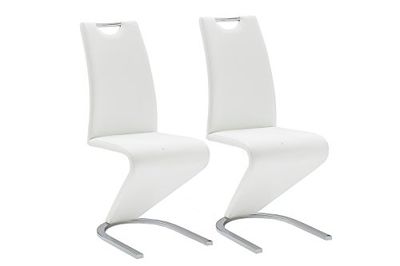 Robas Lund Chaises Salle à Manger Lot de 2 Chaises pied luge weiß, Chaise Salle à Manger Amado, Blanc, 62 x 45 x 102 cm