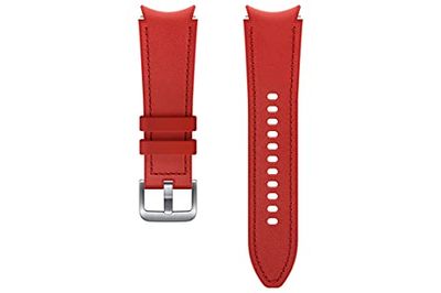 Samsung Horlogeband Hybrid Leather Band - Officiële Samsung Horlogeband - 20mm - S/M - Rood