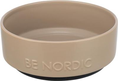 TRIXIE Ciotola per cani in ceramica BE NORDIC 1200 ml tortora – moderna ciotola per cani di grossa taglia Ø 18 cm ciotola in ceramica con rivestimento in gomma antiscivolo – 24527