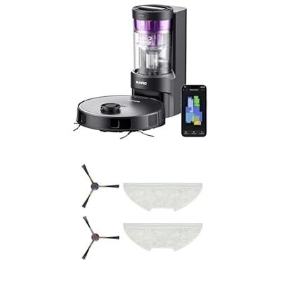 EUREKA Bundle of NERE10s Robot Aspirapolvere Lavapavimenti con Stazione, 4000Pa, Kit di Accessori per Robot Aspirapolvere e Lavapavimenti E10s: 2 Spazzole Laterali 2 x Mop