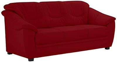 CAVADORE Savana - Divano a 3 posti in vera pelle, 198 x 90 x 90 cm, colore: Rosso