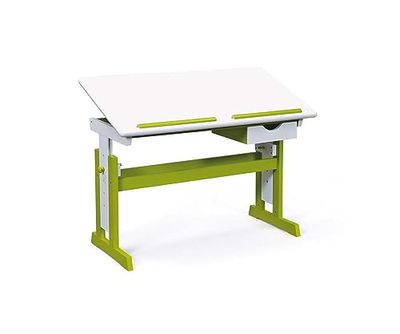 Inter Link Escritorio para niños, Madera de Pino, Verde/Blanco, 109 x 55 x 96