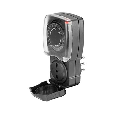 Velamp SH004 Timer Giornaliero Esterno, Ciclo Totale di 24 Ore in Blocchi da 15 Minuti, IP44, 10/16 A, Blanco