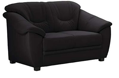 CAVADORE Savana - Divano a 2 posti, in pelle, con molle insacchettate, design classico, 148 x 90 x 90 cm, colore: Nero