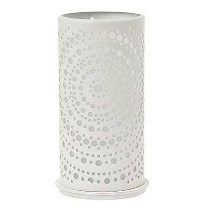 Billy portavelas blanco 14 x 6,5 cm, candelero de metal de 4