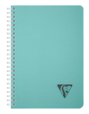 Clairefontaine 327500C Collection LiniColour ESSENCE A Spiral Notebook - A5 14,8x21 cm - 180 Small Squares Pages - White Paper 90 g - Transparent Polypro Cover - Blue Lagoon